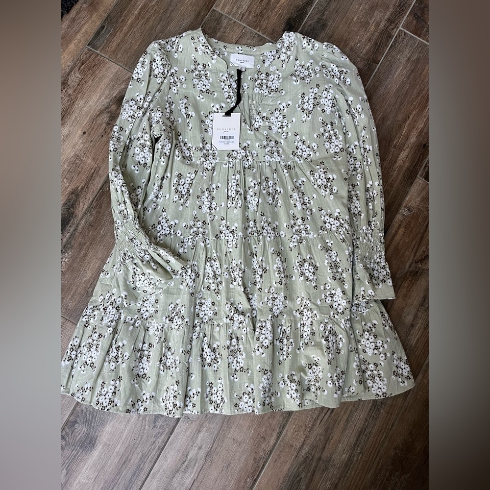 Pomander Place Sage Floral Dress